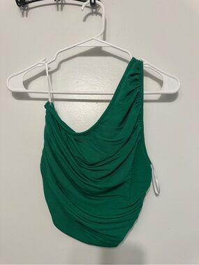 SHEIN Emerald One-Shoulder Draped Camisole